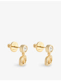 Valentino Garavani Ovalette gold-plated crystal earrings 1.5cm (British brand)