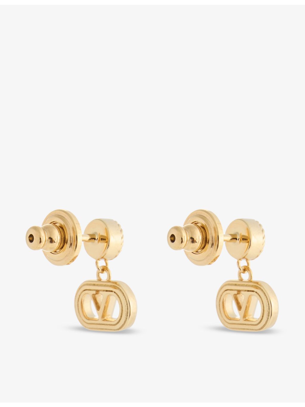 Valentino Garavani Ovalette gold-plated crystal earrings 1.5cm (British brand)