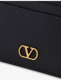 Valentino Garavani VLogo Signature leather card holder with gold hardware (British brand)