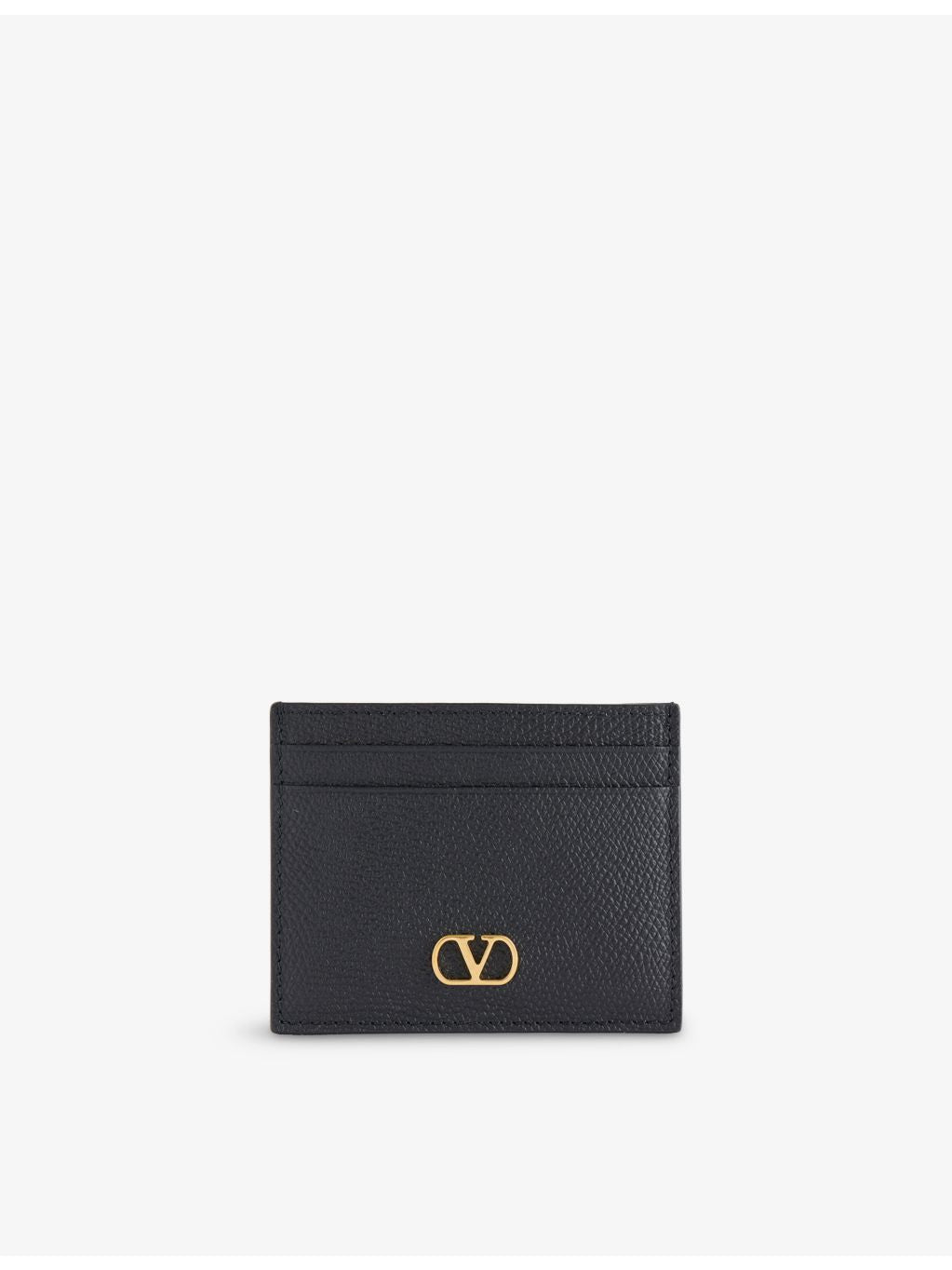 Valentino Garavani VLogo Signature leather card holder with gold hardware (British brand)
