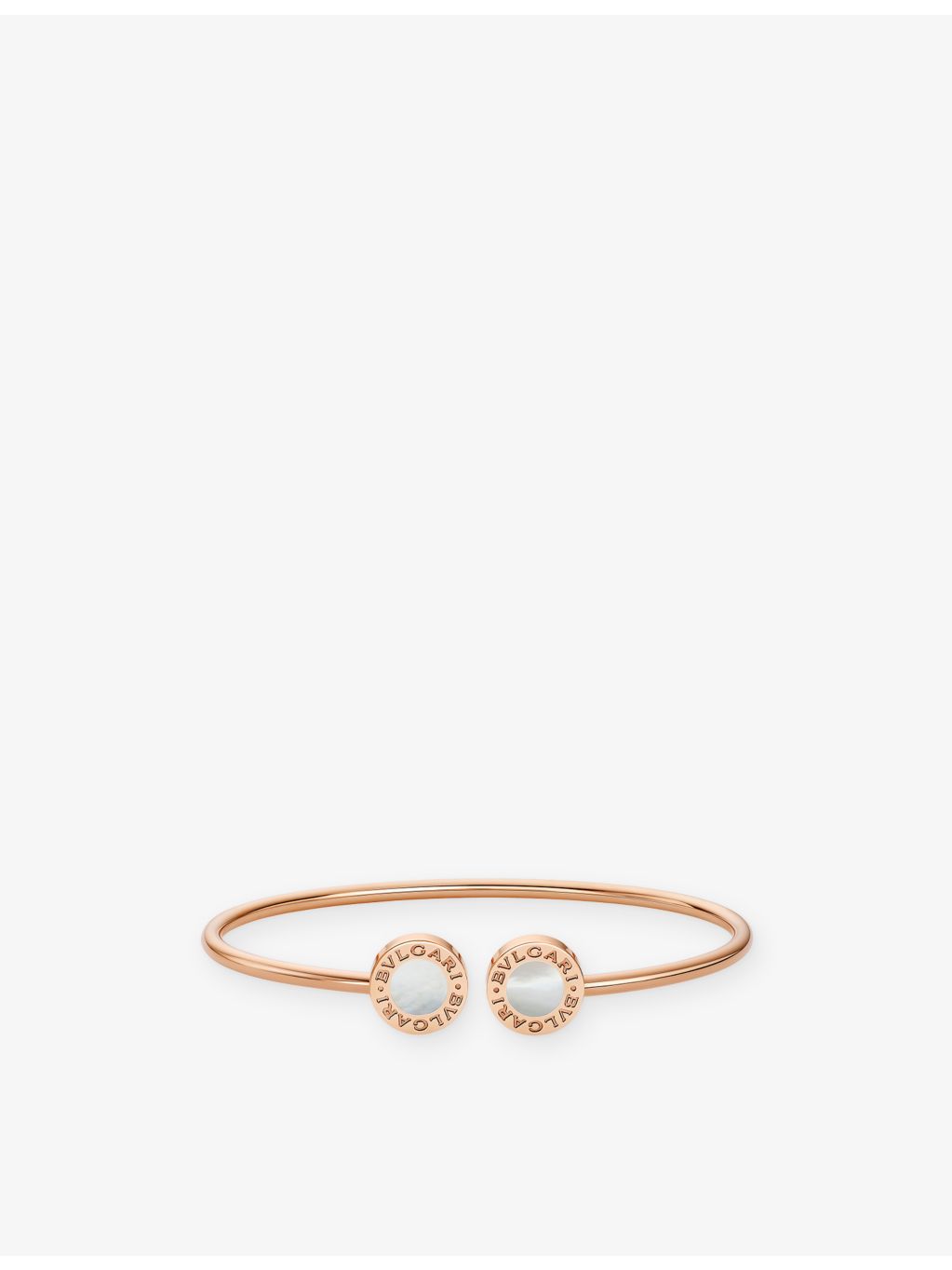 Bvlgari 18ct rose-gold mother-of-pearl cuff bracelet, imported from the UK