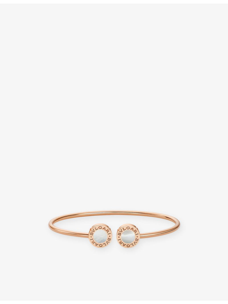 Bvlgari 18ct rose-gold mother-of-pearl cuff bracelet, imported from the UK