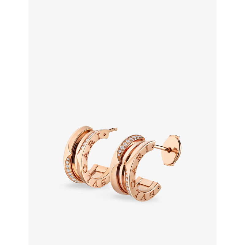 Bvlgari B.zero1 diamond hoop earrings 18ct rose gold, UK version