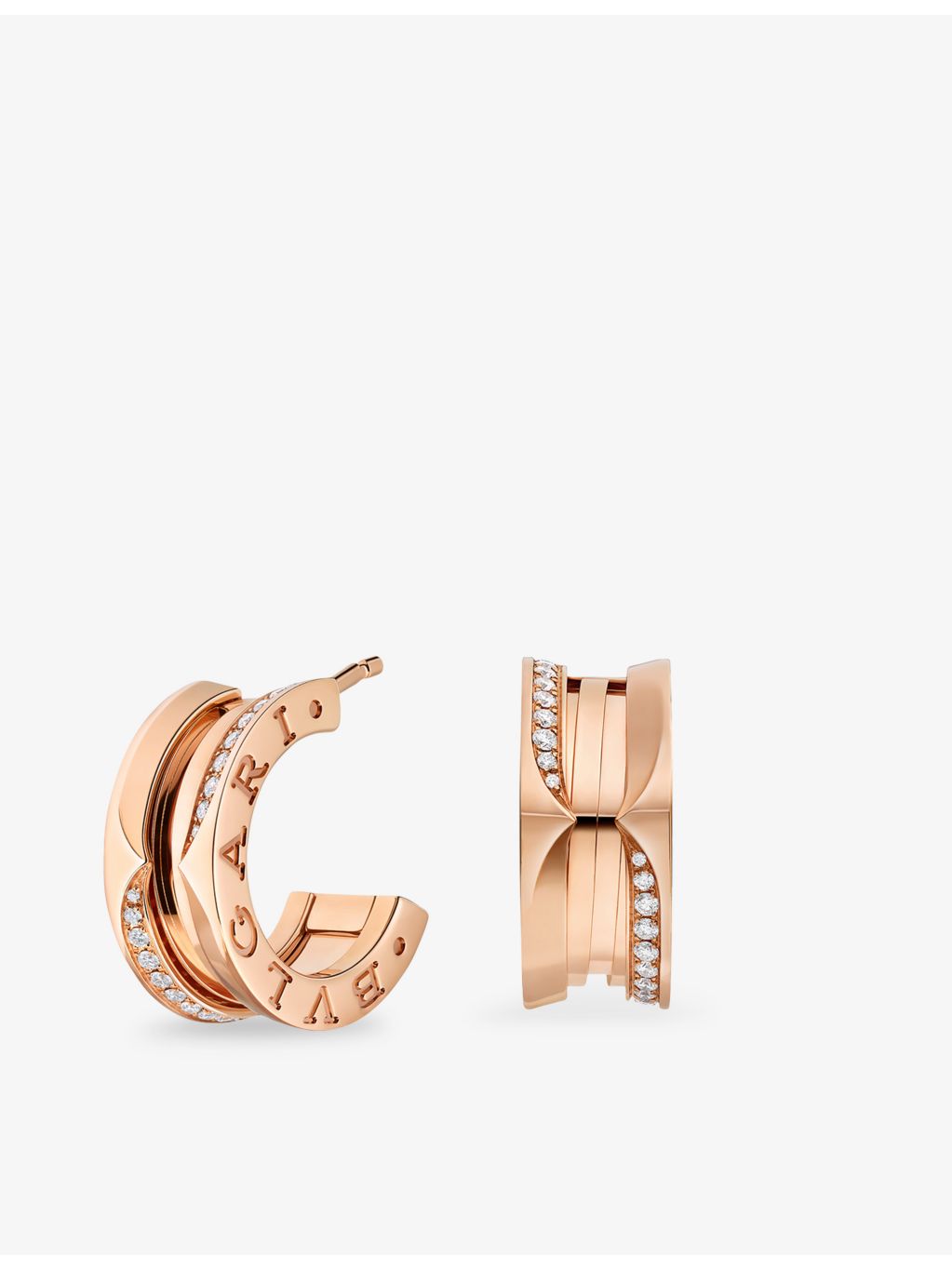 Bvlgari B.zero1 diamond hoop earrings 18ct rose gold, UK version
