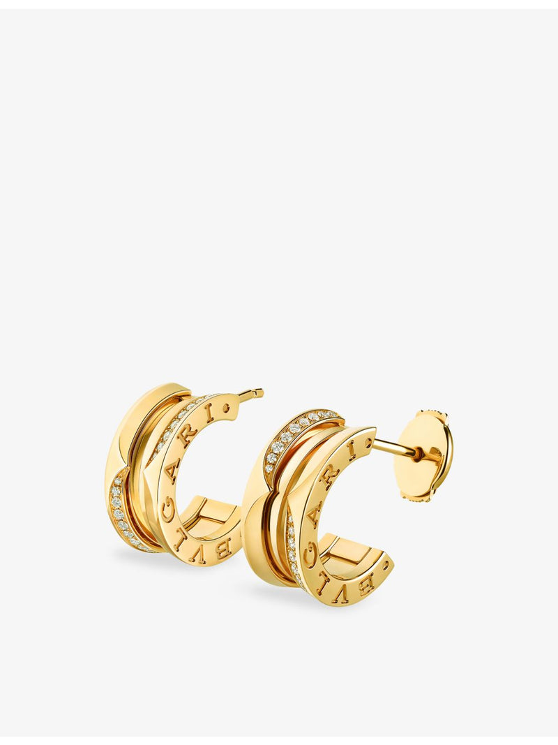 Bvlgari B.zero1 18ct yellow-gold diamond hoop earrings 0.22ct - British product