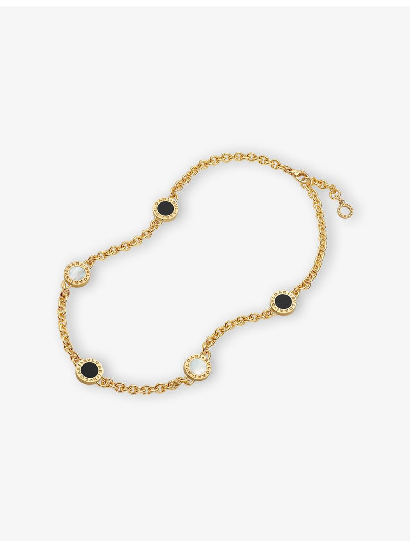 Bvlgari 18ct yellow-gold mother-of-pearl and onyx necklace (British brand)