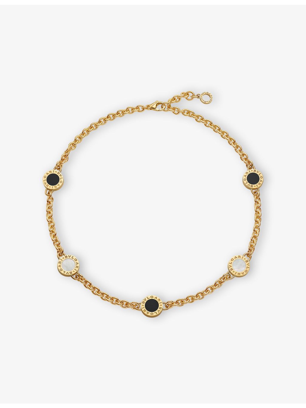 Bvlgari 18ct yellow-gold mother-of-pearl and onyx necklace (British brand)