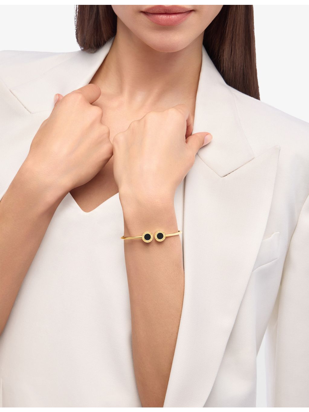 Bvlgari 18ct yellow-gold and onyx bracelet (British brand)