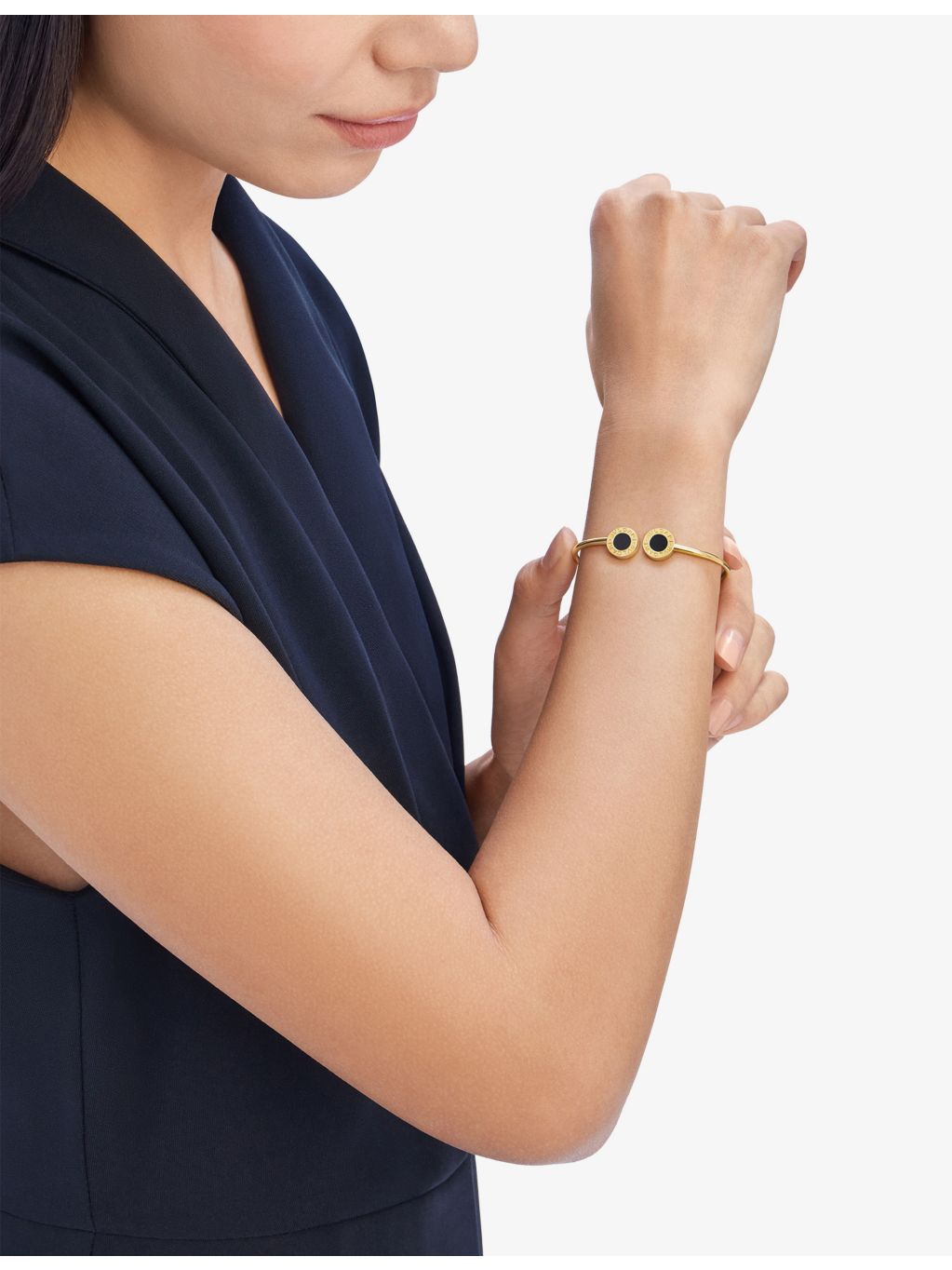 Bvlgari 18ct yellow-gold and onyx bracelet (British brand)