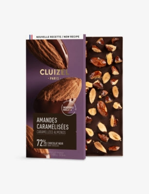 Michel Cluizel dark chocolate 72% caramelised almonds 100g, imported from the UK