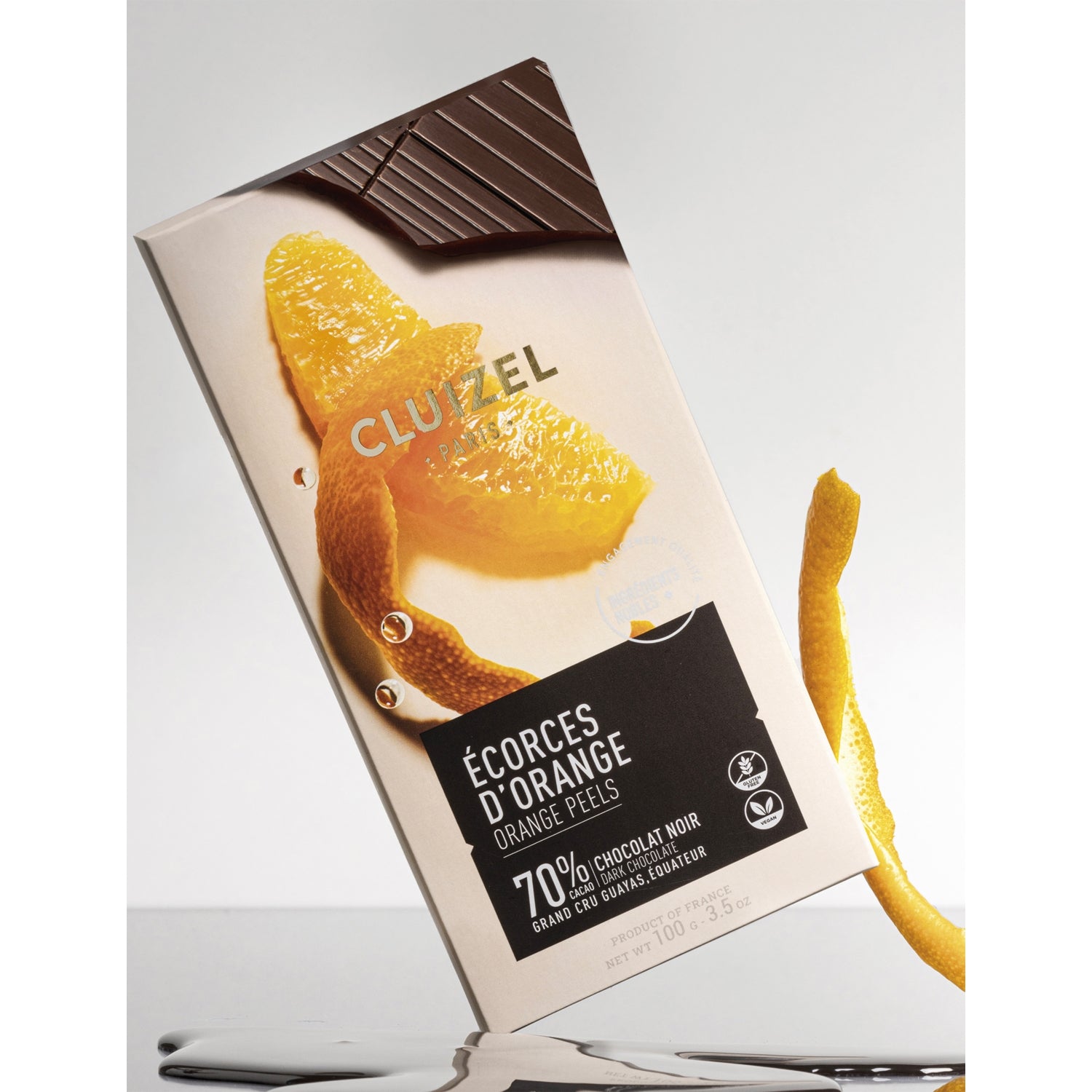 Michel Cluizel orange 72% dark chocolate bar 100g - British product