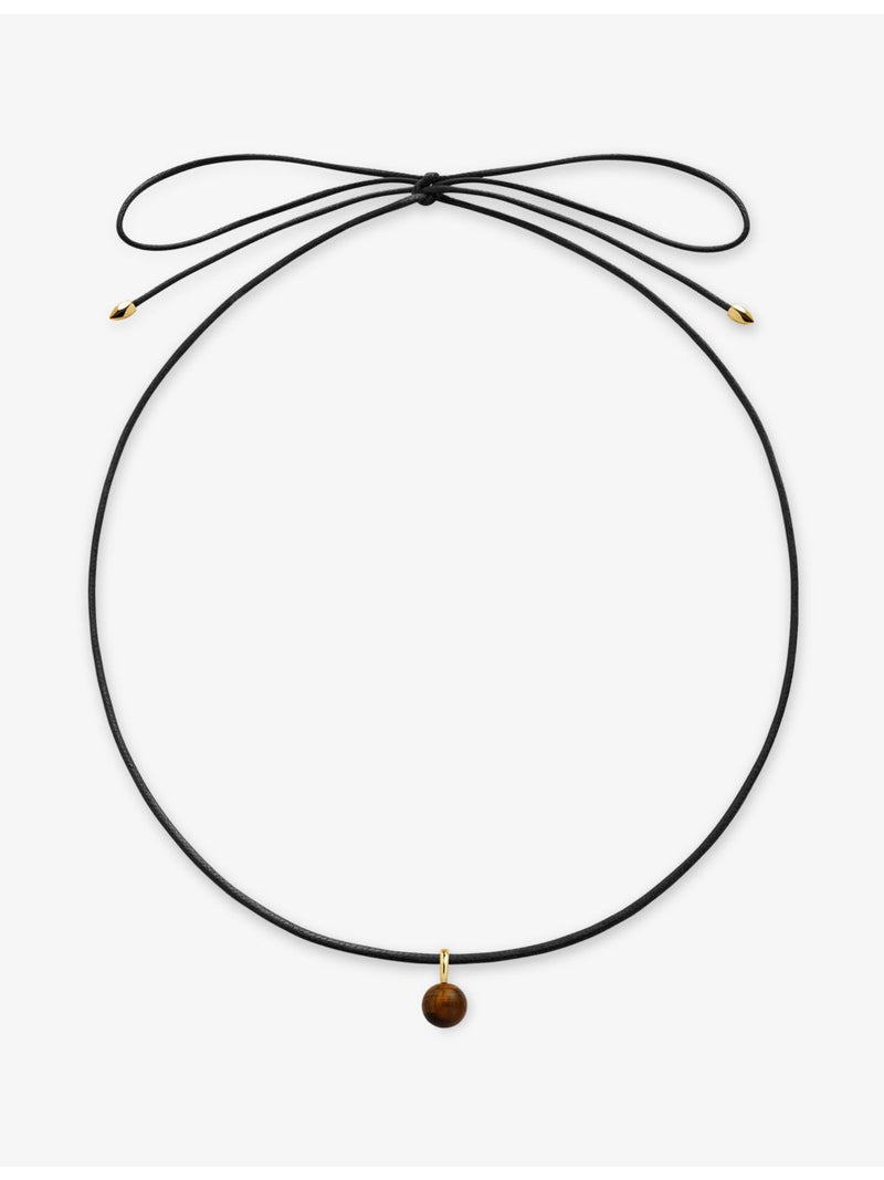 Monica Vinader tiger's eye pendant necklace in 18ct gold vermeil, UK version