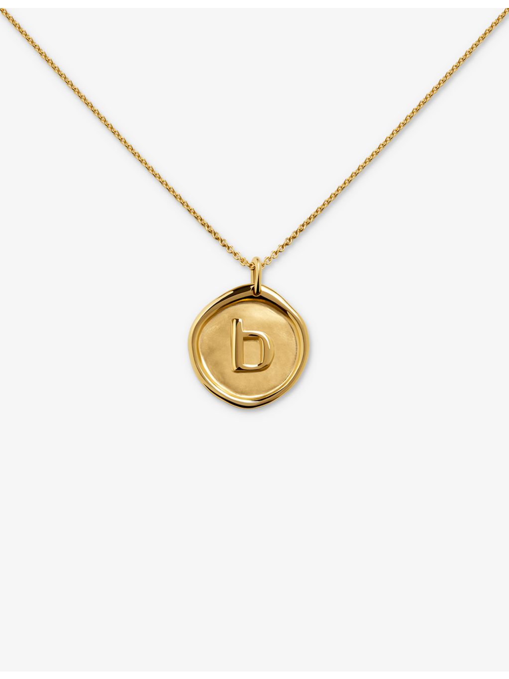 Monica Vinader Initial B necklace 18ct yellow gold vermeil (British brand)