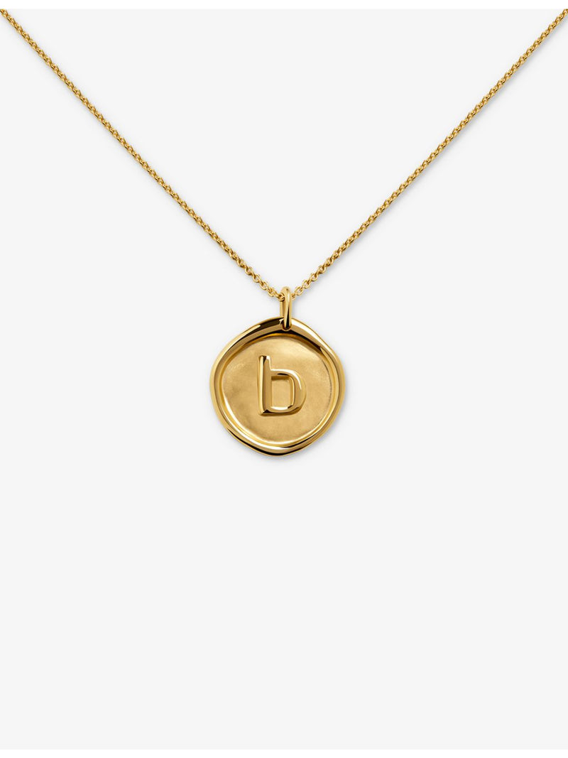 Monica Vinader Initial B necklace 18ct yellow gold vermeil (British brand)