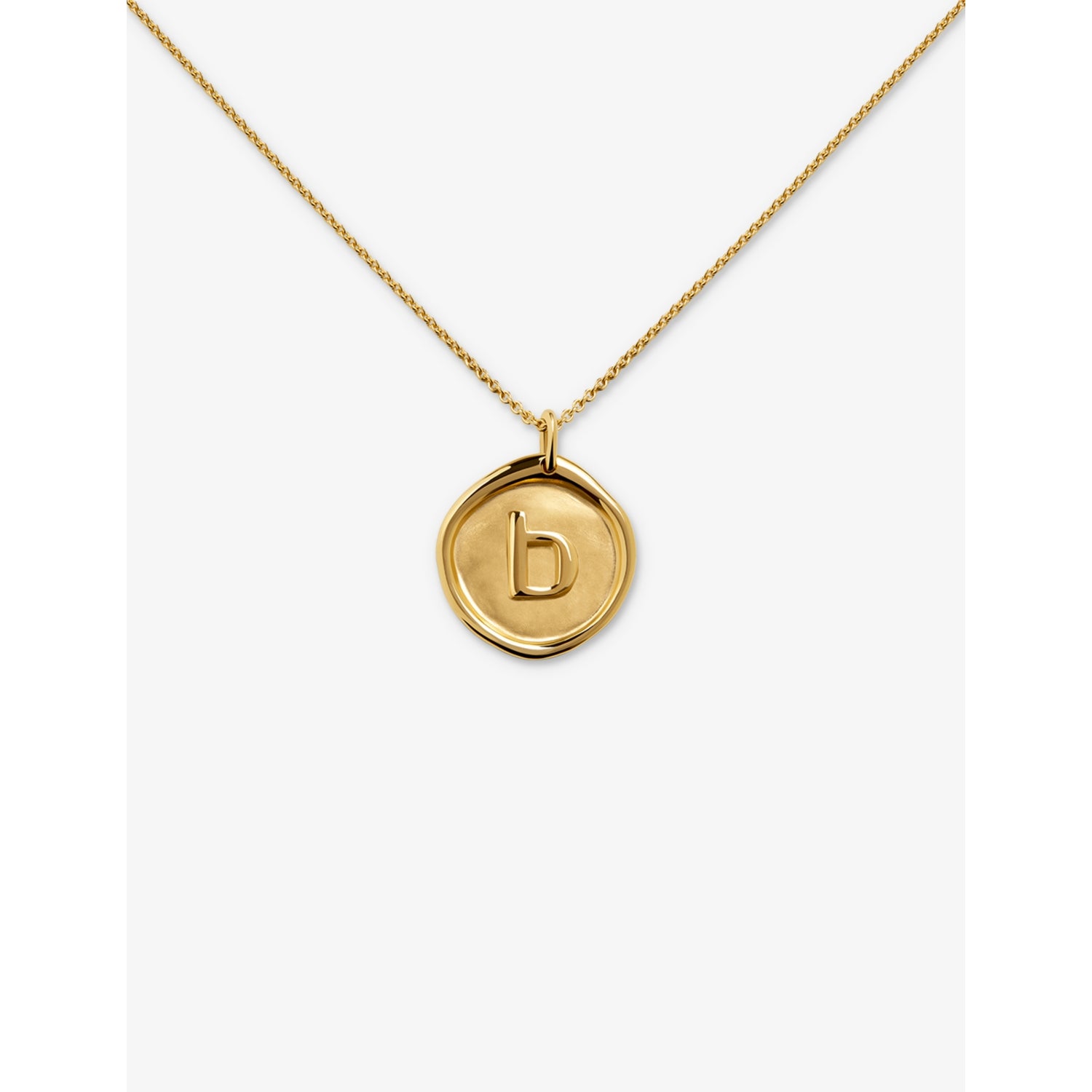 Monica Vinader Initial B necklace 18ct yellow gold vermeil (British brand)
