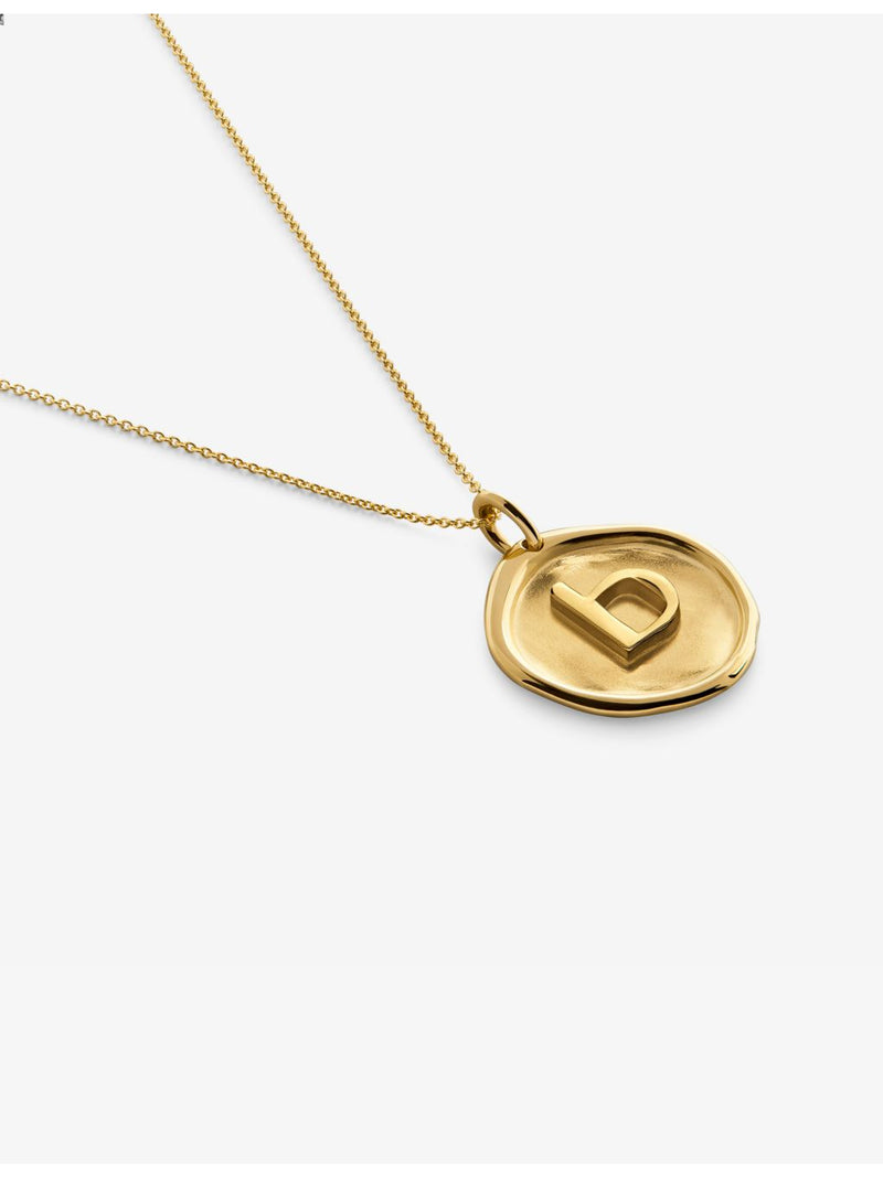 Monica Vinader Initial B necklace 18ct yellow gold vermeil (British brand)
