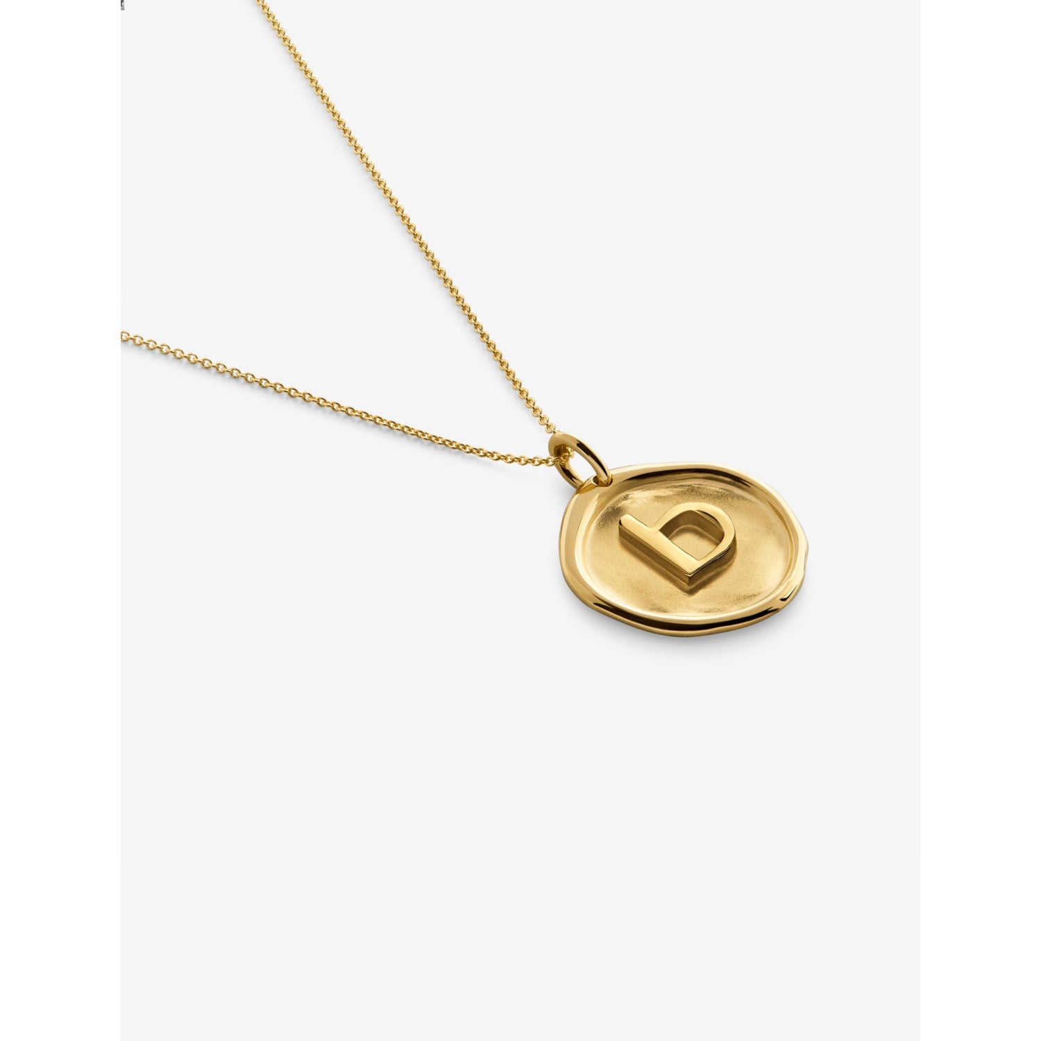Monica Vinader Initial B necklace 18ct yellow gold vermeil (British brand)