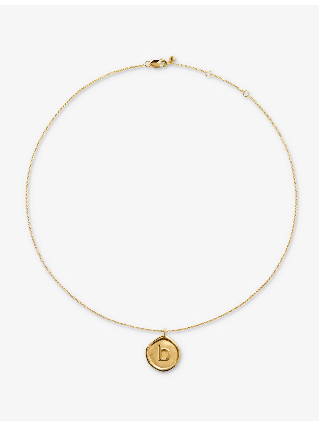 Monica Vinader Initial B necklace 18ct yellow gold vermeil (British brand)