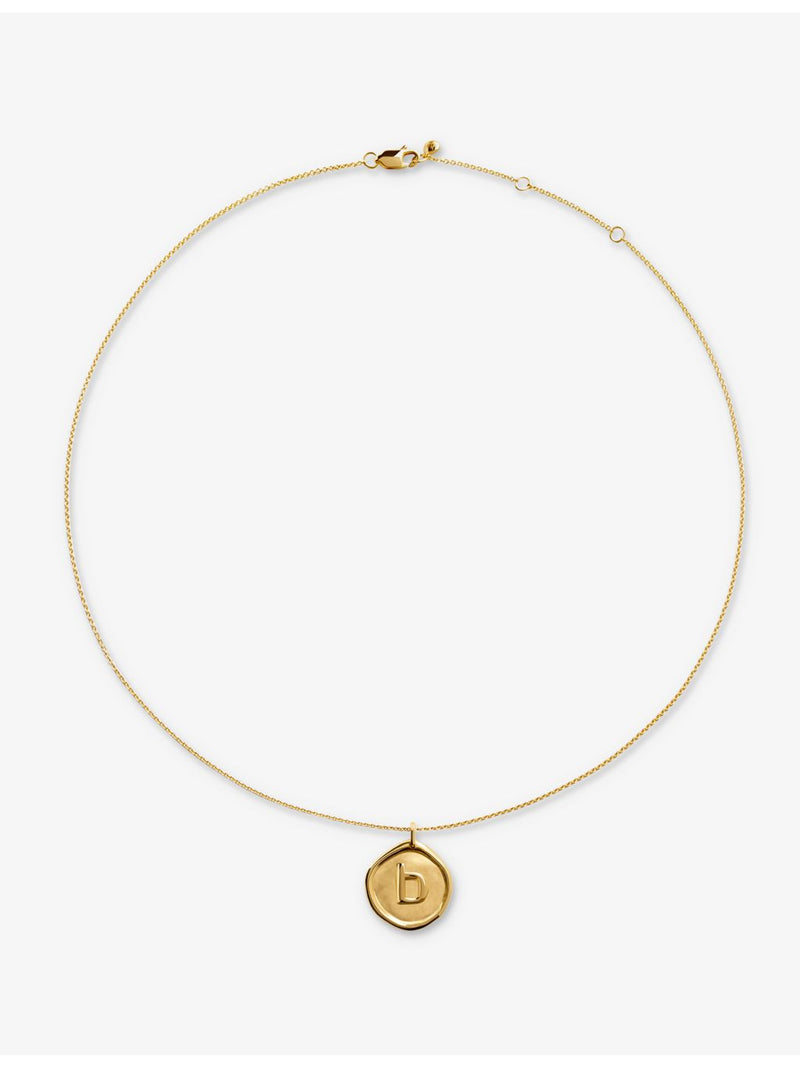 Monica Vinader Initial B necklace 18ct yellow gold vermeil (British brand)