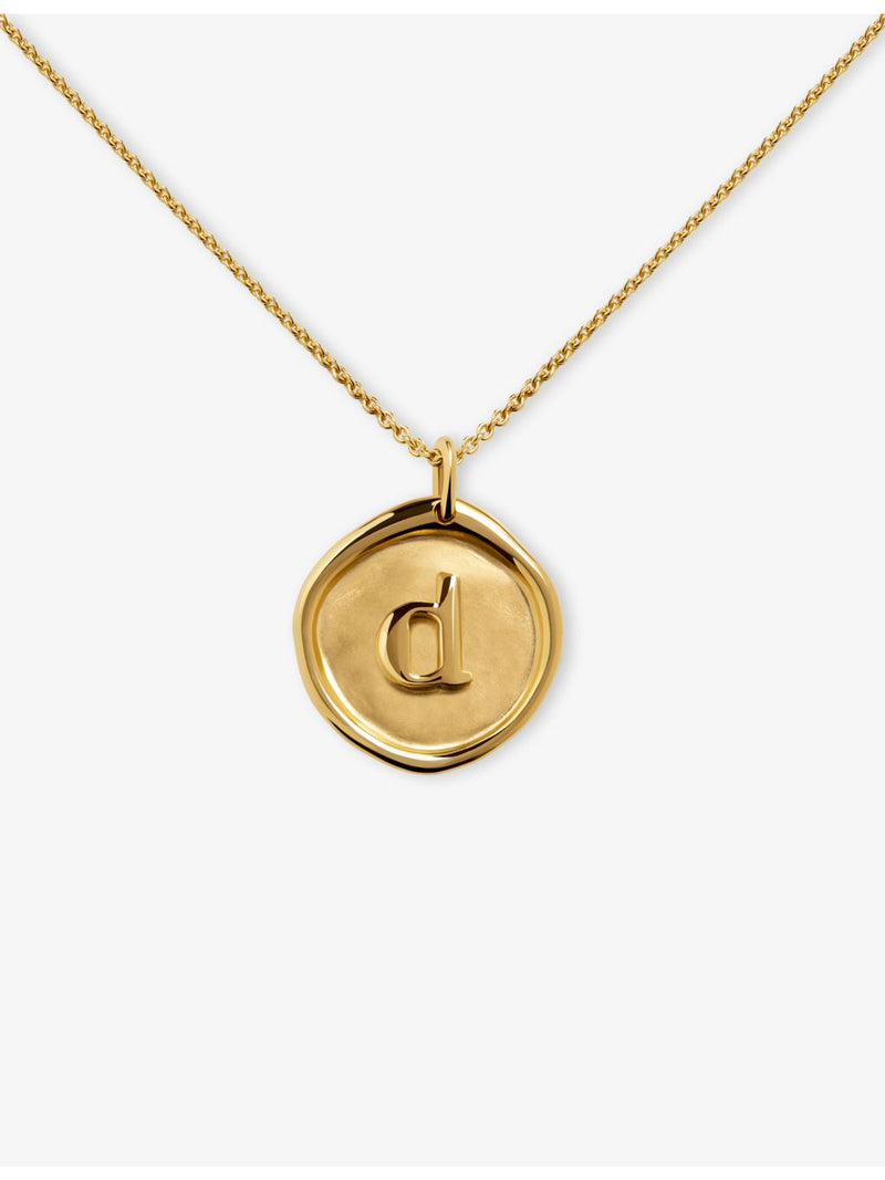Monica Vinader Initial D 18ct gold vermeil necklace - British product