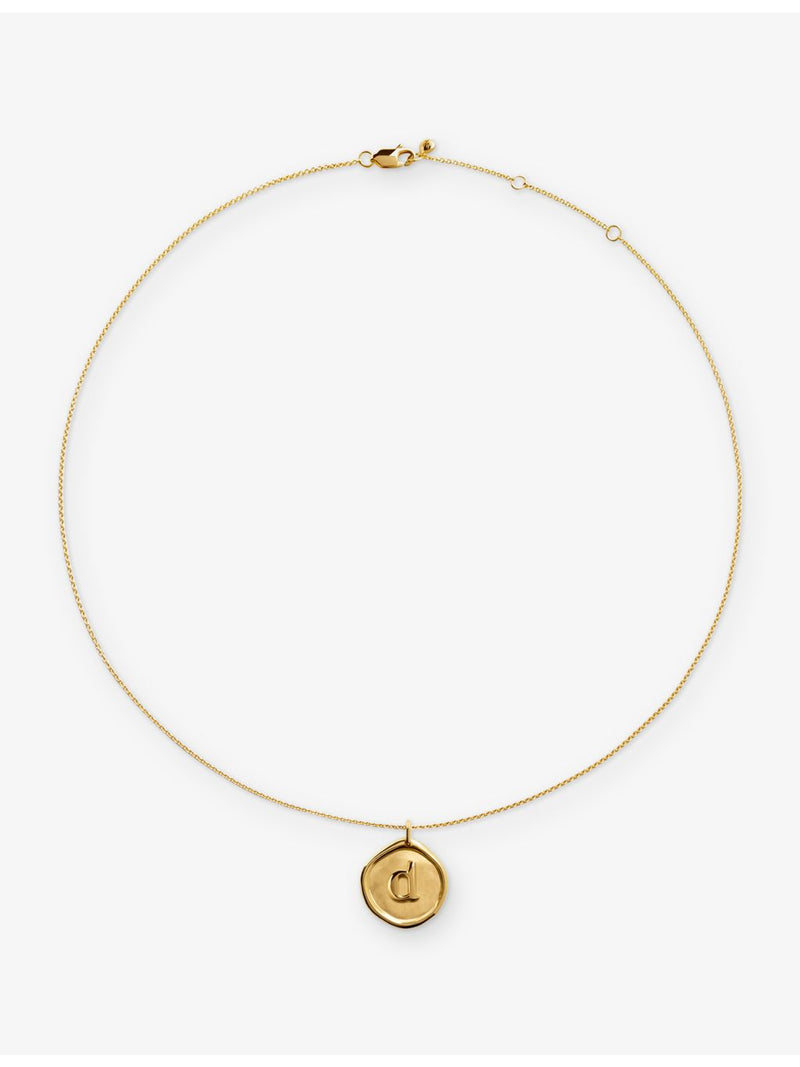 Monica Vinader Initial D 18ct gold vermeil necklace - British product