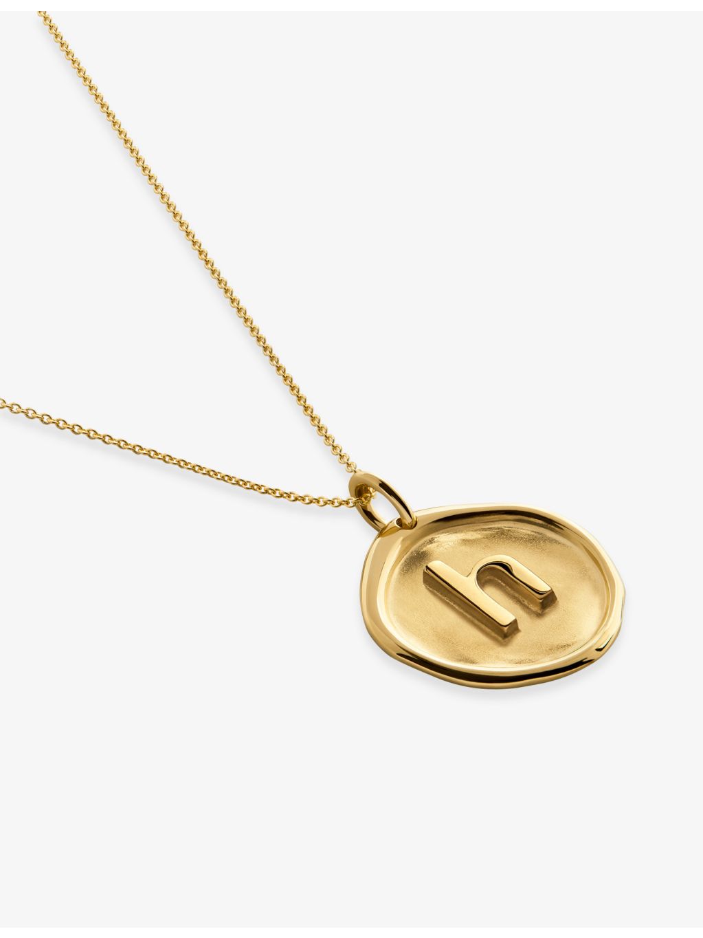 Monica Vinader initial H stamp necklace 41-46cm chain (British brand)