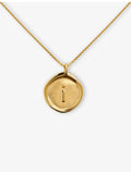 Monica Vinader 18ct gold vermeil initial I necklace, imported from the UK