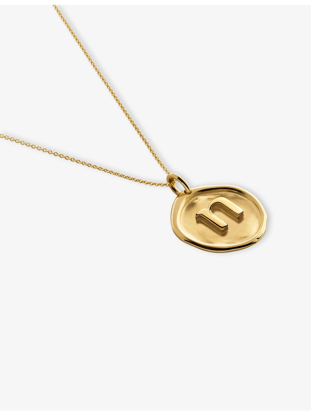 Monica Vinader initial N necklace 18ct gold vermeil, UK version