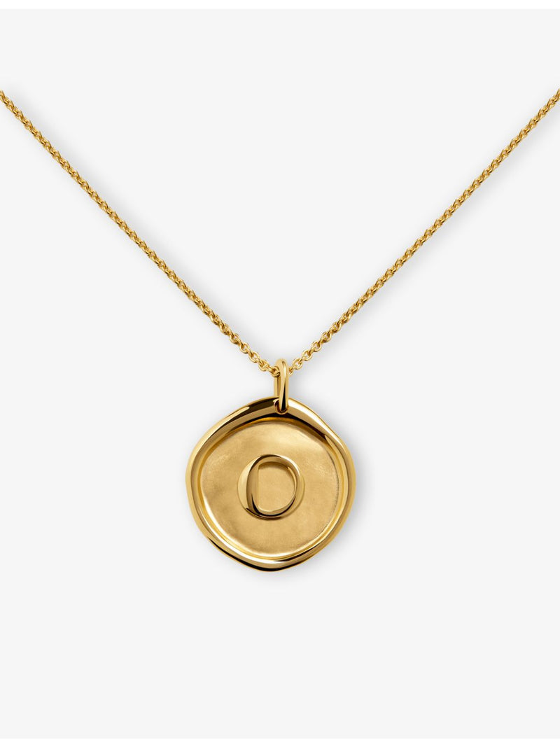 Monica Vinader 18ct gold-vermeil O initial necklace - British product