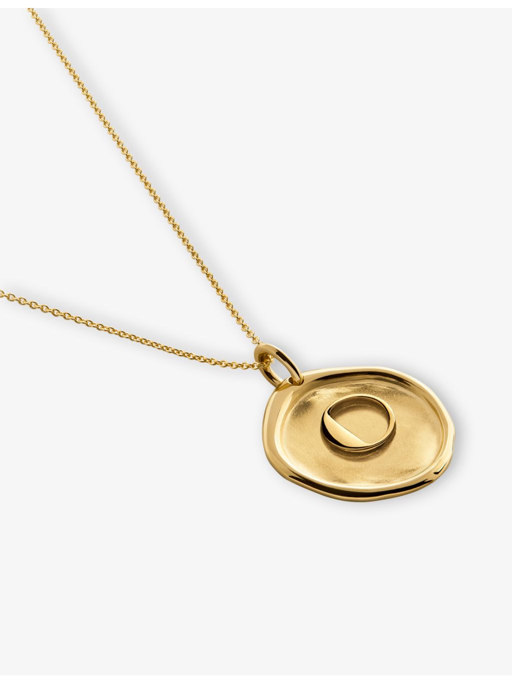 Monica Vinader 18ct gold-vermeil O initial necklace - British product