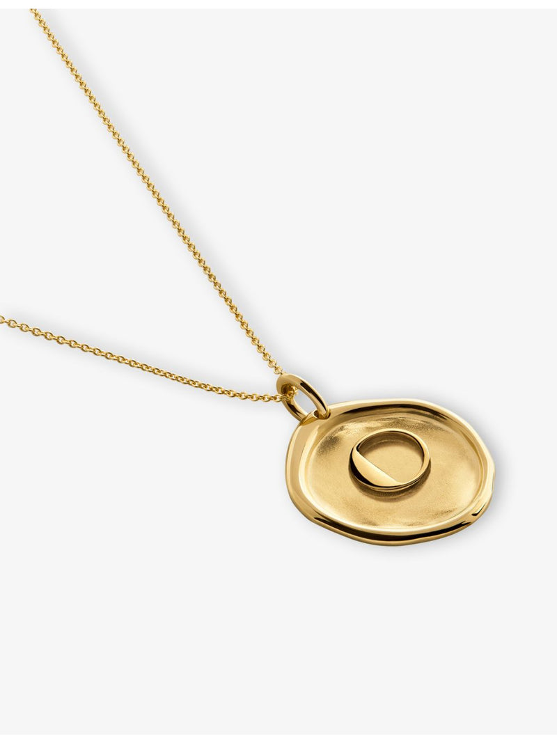 Monica Vinader 18ct gold-vermeil O initial necklace - British product
