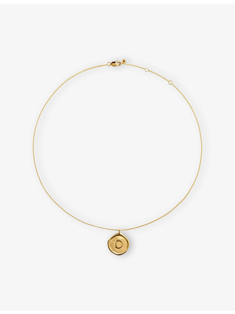 Monica Vinader 18ct gold-vermeil O initial necklace - British product