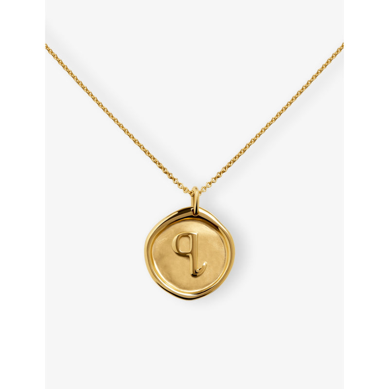 Monica Vinader 18ct yellow gold vermeil initial Q necklace - British product