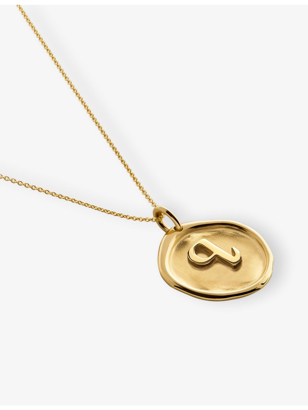 Monica Vinader 18ct yellow gold vermeil initial Q necklace - British product