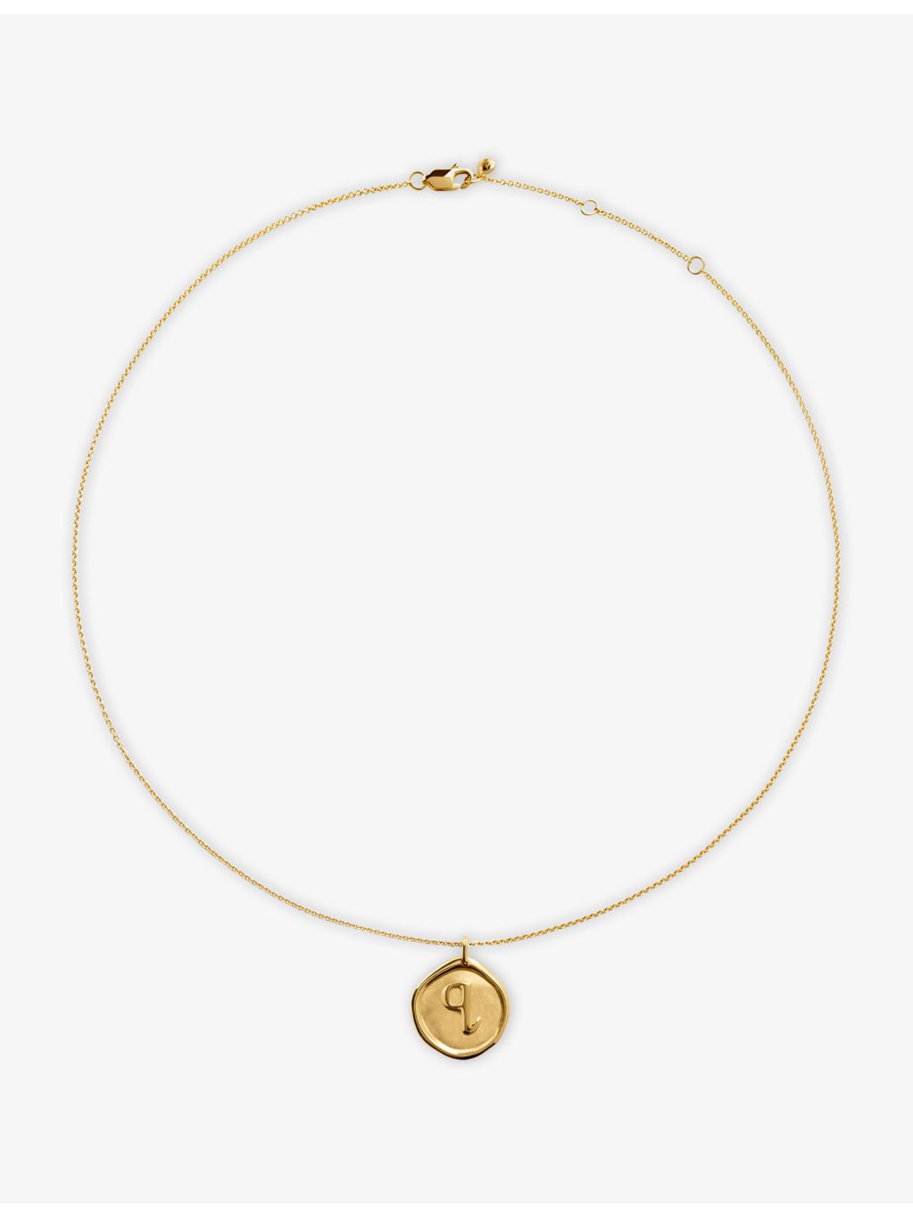 Monica Vinader 18ct yellow gold vermeil initial Q necklace - British product