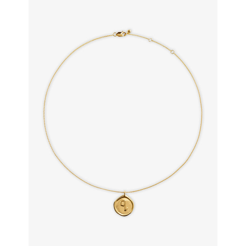 Monica Vinader 18ct yellow gold vermeil initial Q necklace - British product