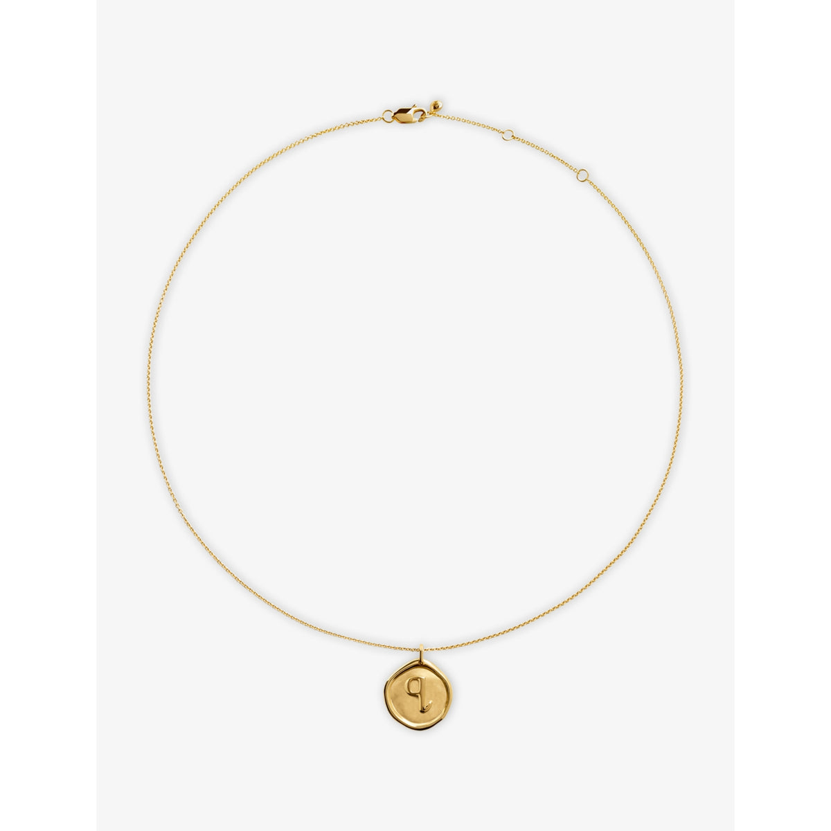 Monica Vinader 18ct yellow gold vermeil initial Q necklace - British product