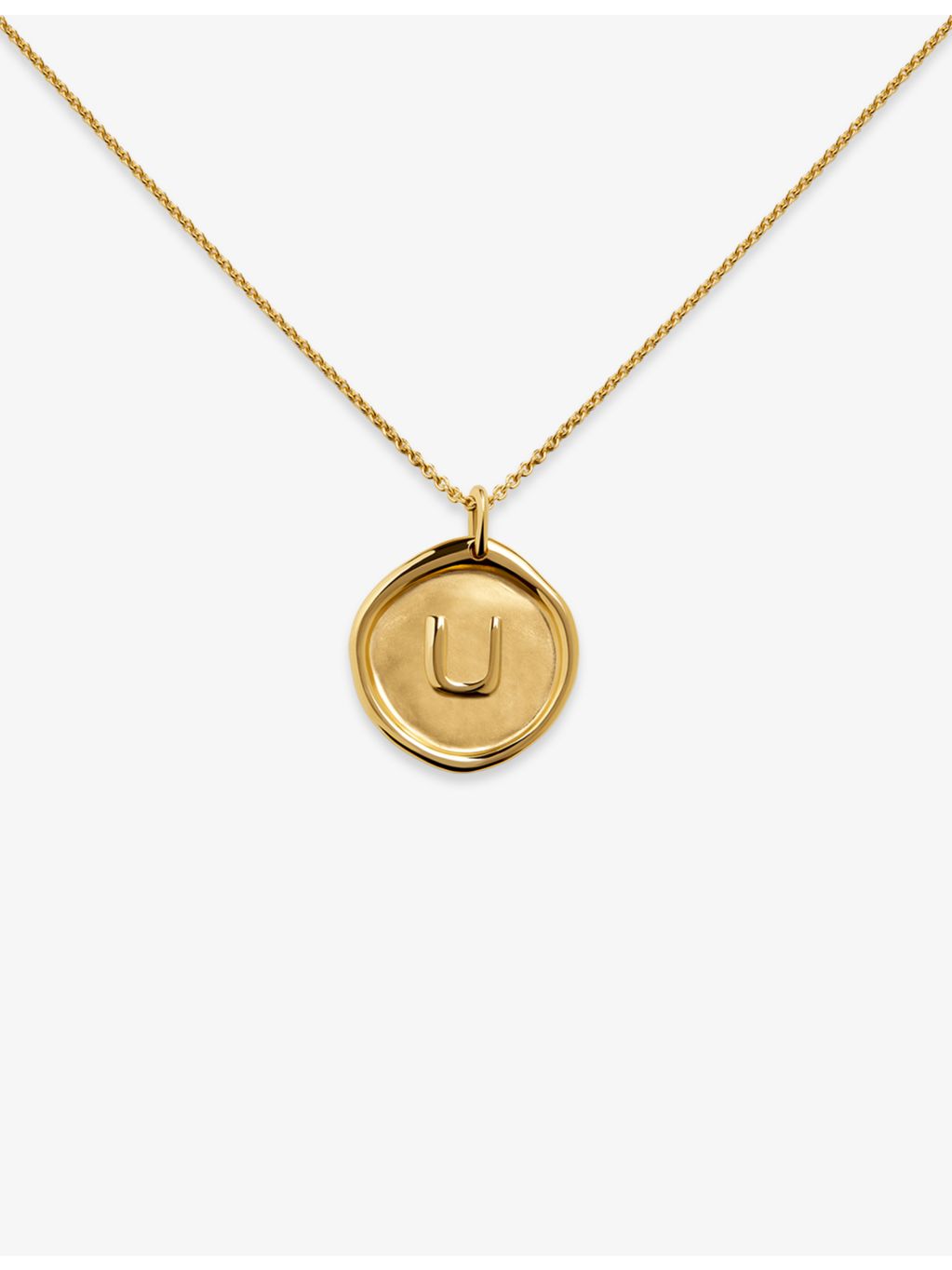 Monica Vinader 18ct yellow gold vermeil initial U necklace, UK version