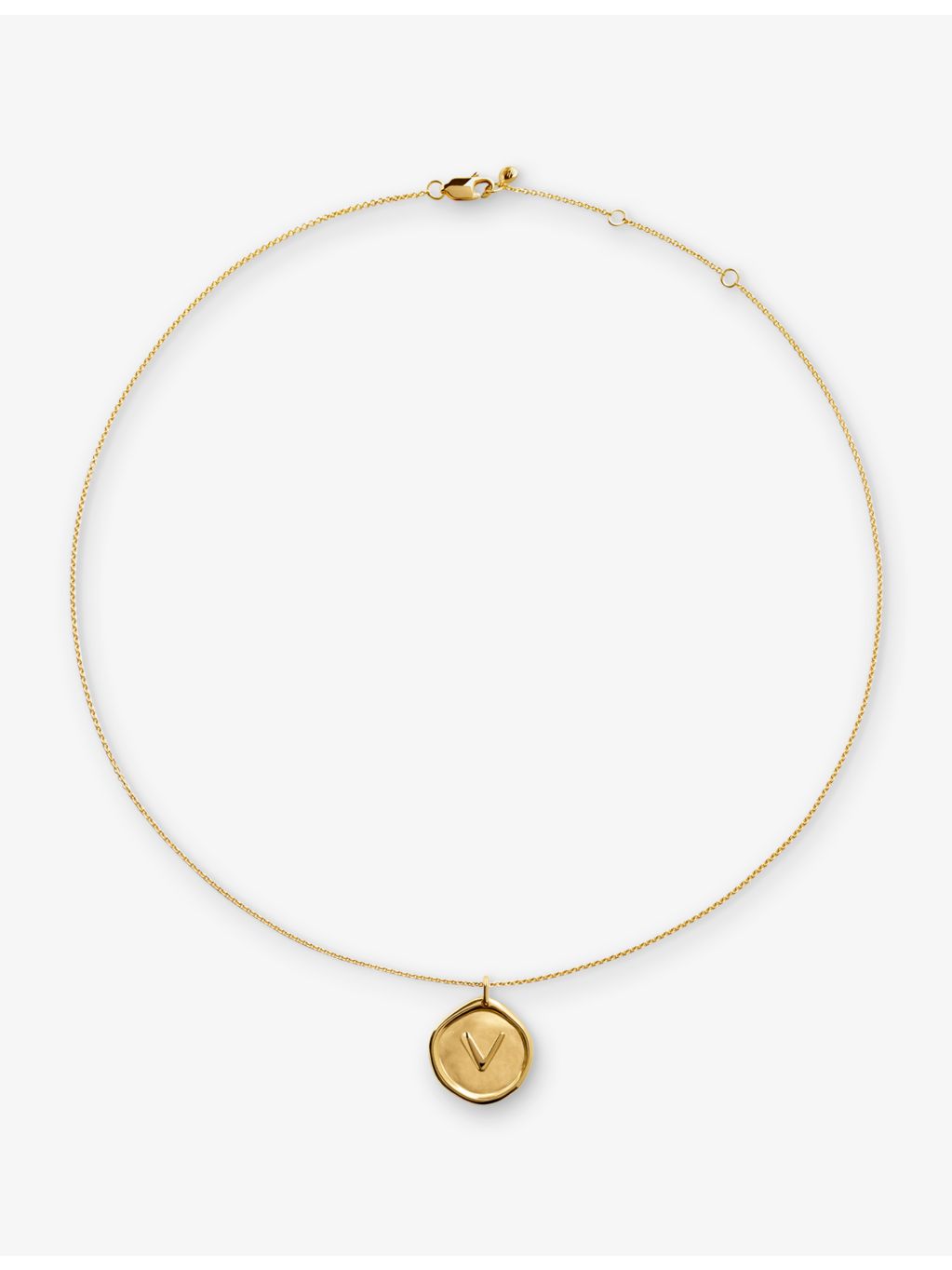 Monica Vinader gold vermeil P initial necklace 41-46cm - British product