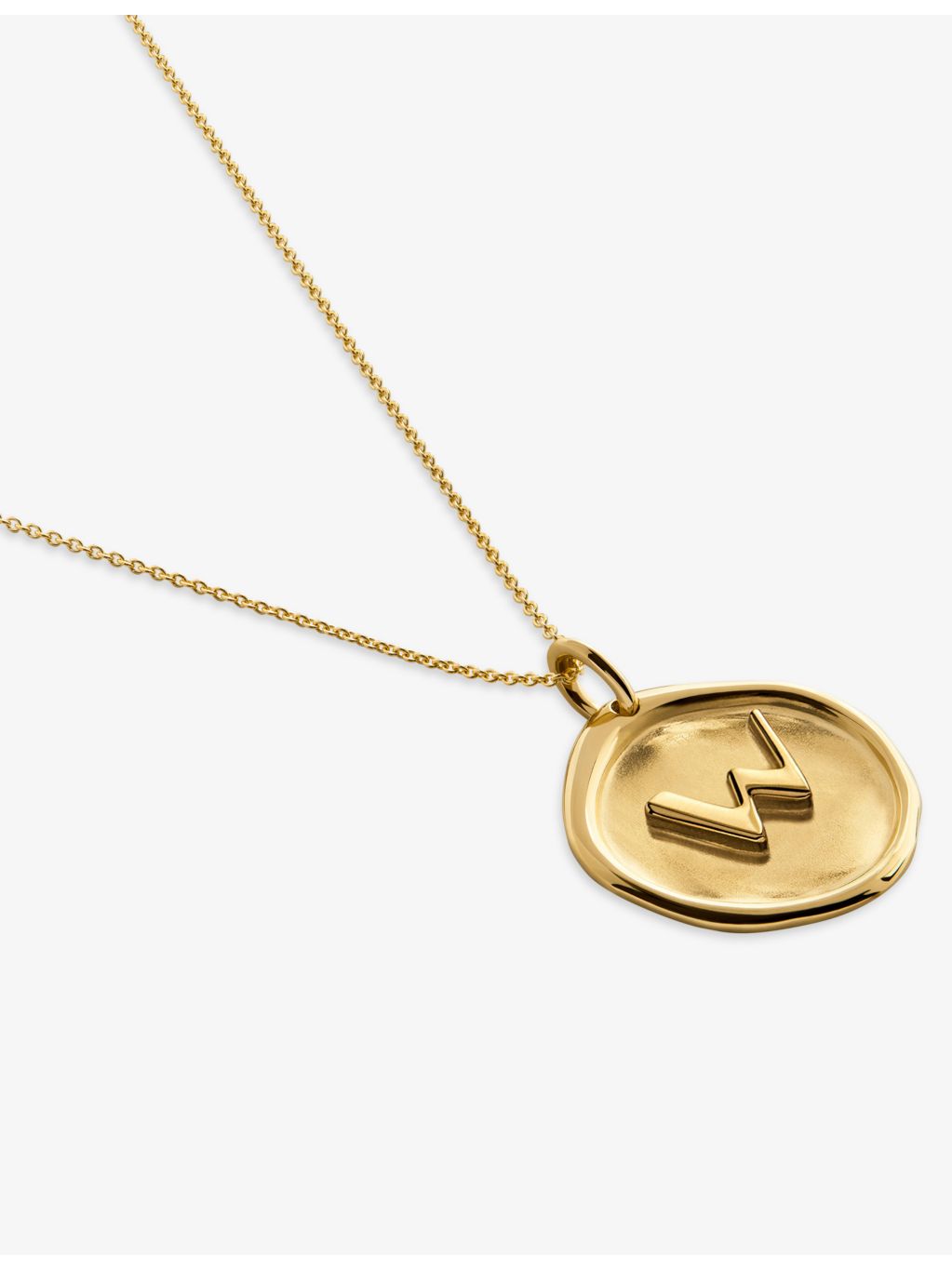 Monica Vinader Initial W necklace in 14ct yellow gold vermeil (British brand)