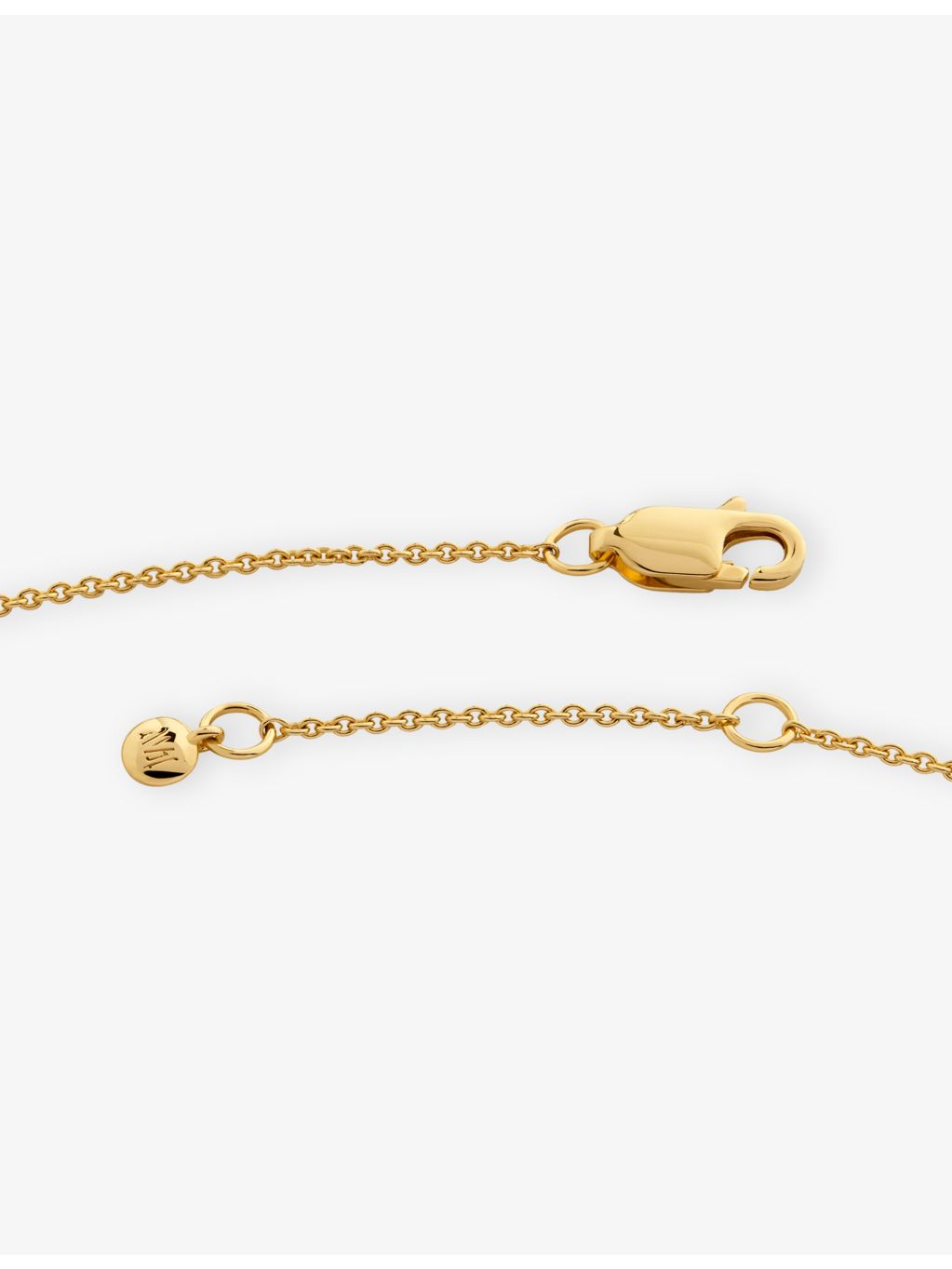 Monica Vinader Initial W necklace in 14ct yellow gold vermeil (British brand)