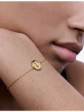 Monica Vinader initial A charm bracelet in 18ct gold vermeil (British brand)