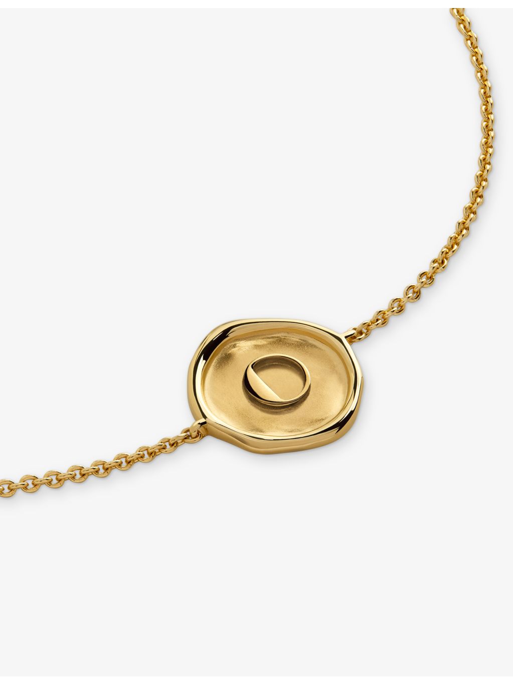 Monica Vinader Initial-O stamp gold-vermeil bracelet, UK version