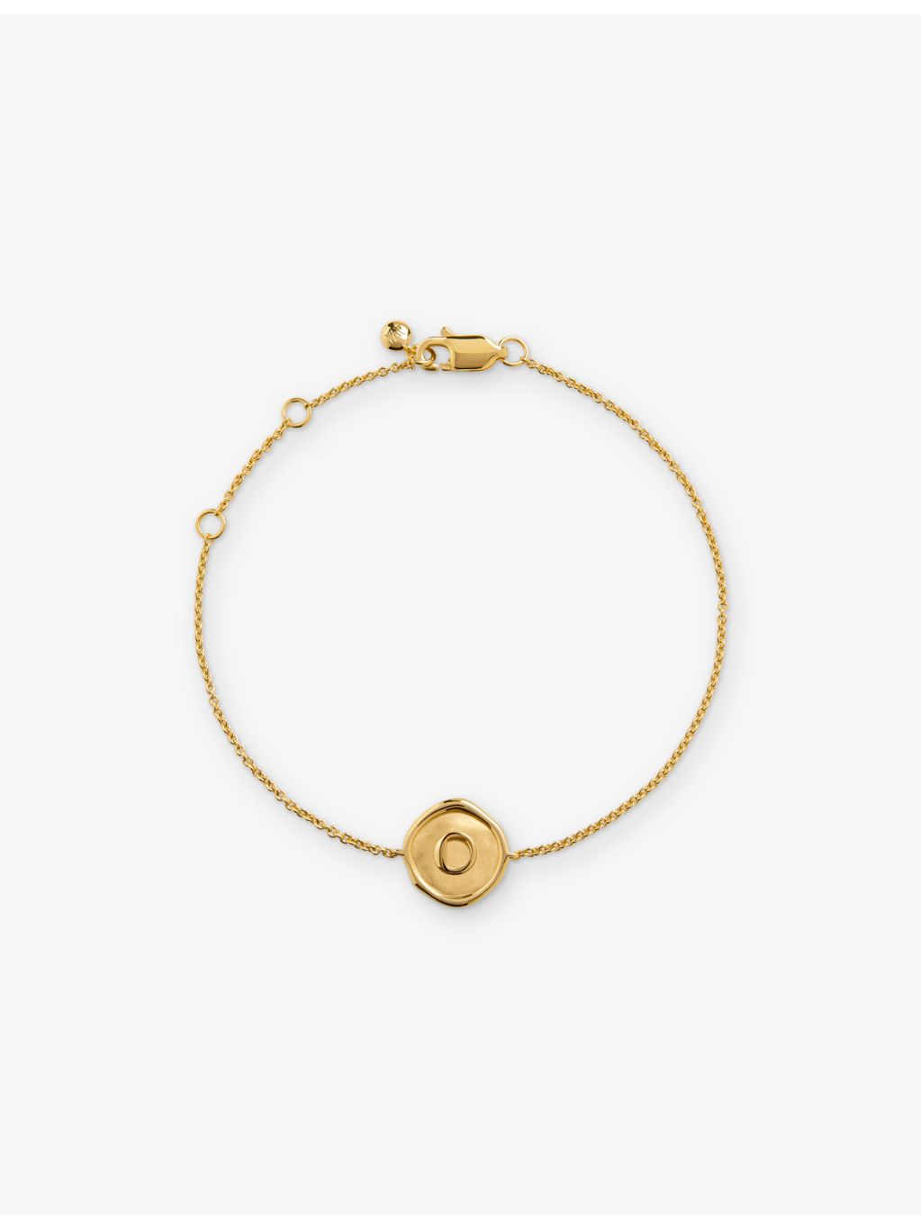 Monica Vinader Initial-O stamp gold-vermeil bracelet, UK version
