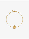 Monica Vinader initial P stamp 18ct yellow gold vermeil bracelet (British brand)