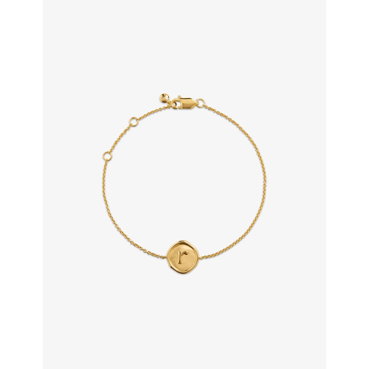 Monica Vinader initial R bracelet 18ct yellow gold vermeil - British product