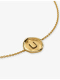 Monica Vinader initial U gold vermeil chain bracelet (British brand)