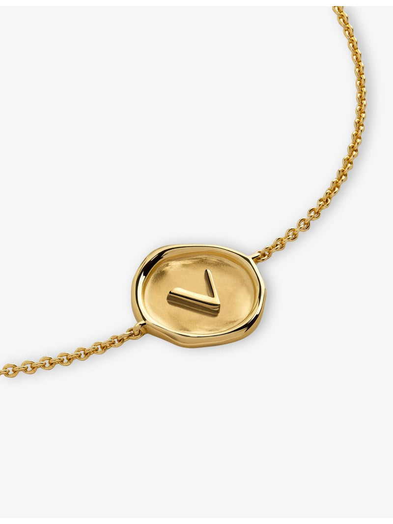 Monica Vinader initial V gold vermeil chain bracelet 16-19cm - British product