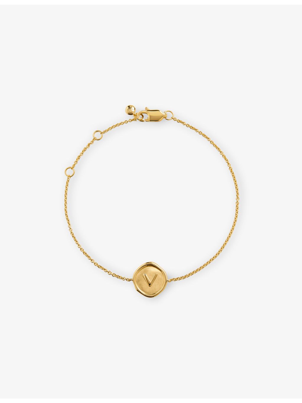 Monica Vinader initial V gold vermeil chain bracelet 16-19cm - British product
