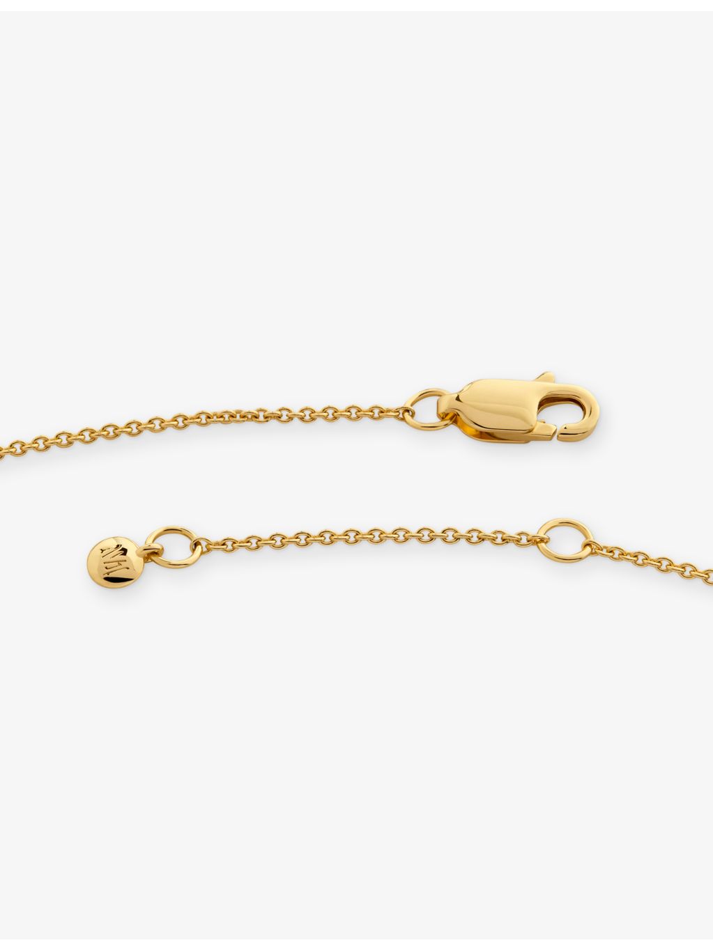 Monica Vinader Y initial gold vermeil bracelet 16-19cm, imported from the UK